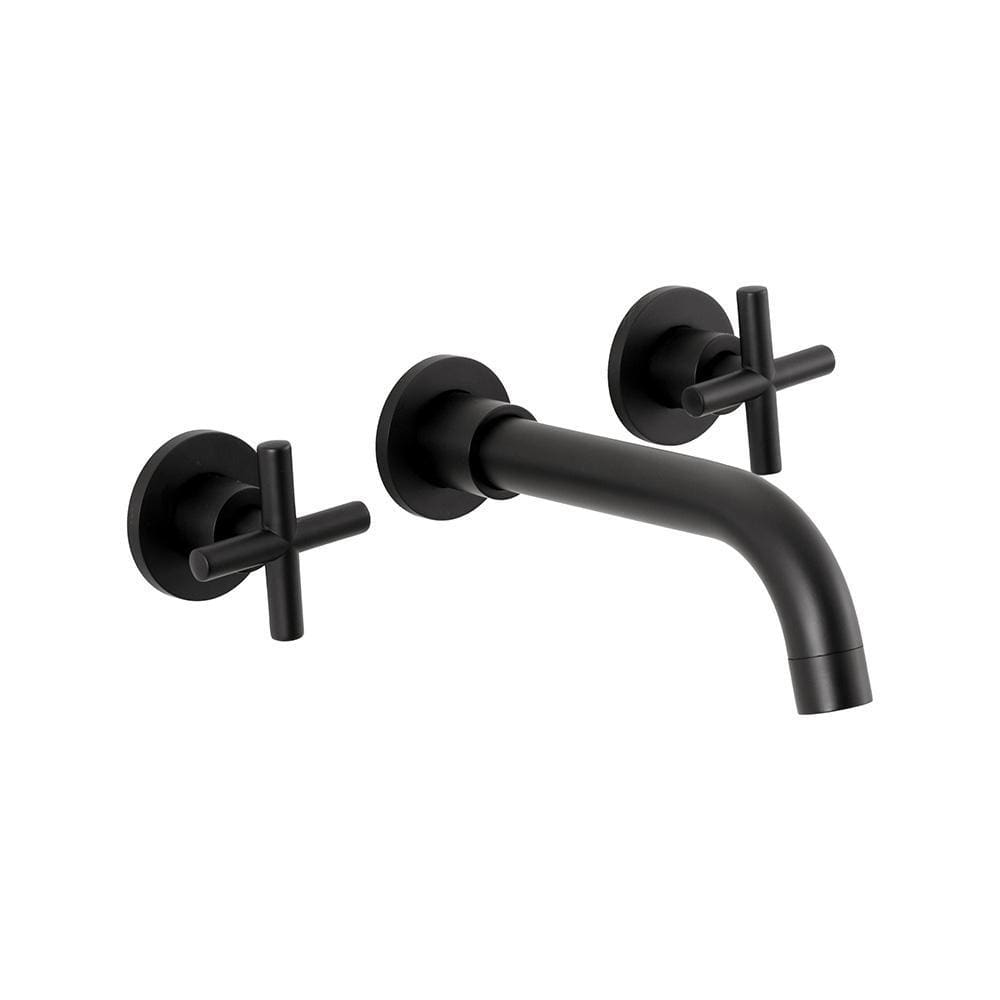 Torneira Para Banheiro Duplo Comando de Parede Cariús Pingoo.casa - Preto
