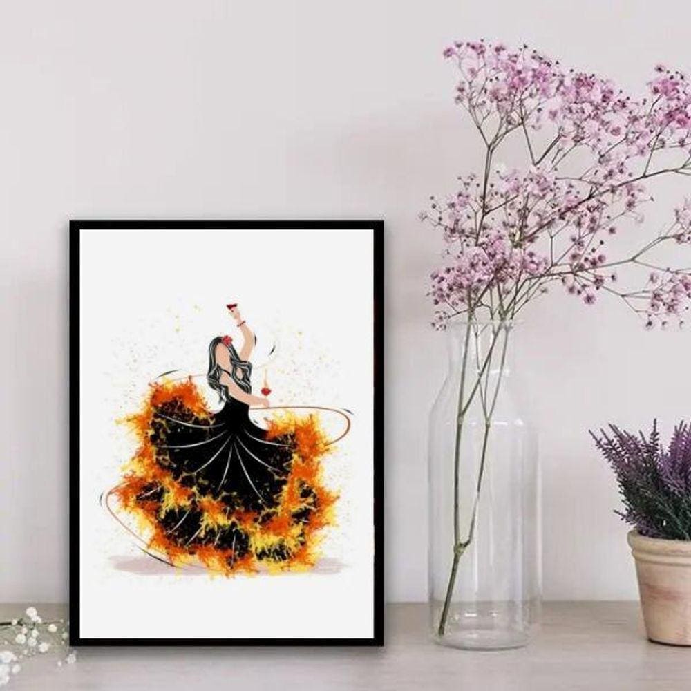 Quadro Umbandista Cigana 24x18cm - Moldura Preta