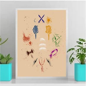 Quadro Decorativo Orixás 24x18cm - Vidro e Moldura Branca