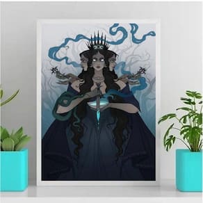 Quadro Deusa Hecate 45x34cm - Moldura Preta