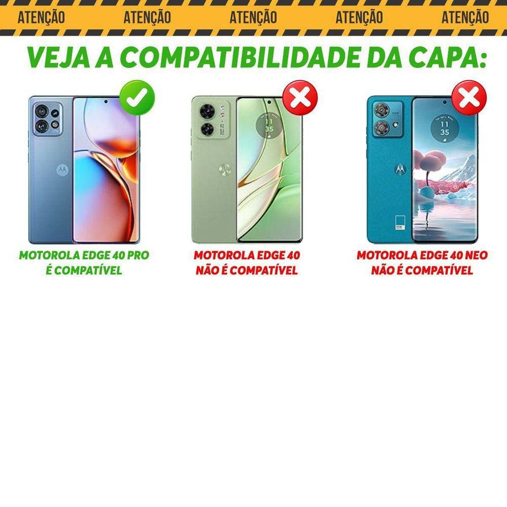 Capa Case para Moto Edge 40 Pro - Resistente Queda - Preto