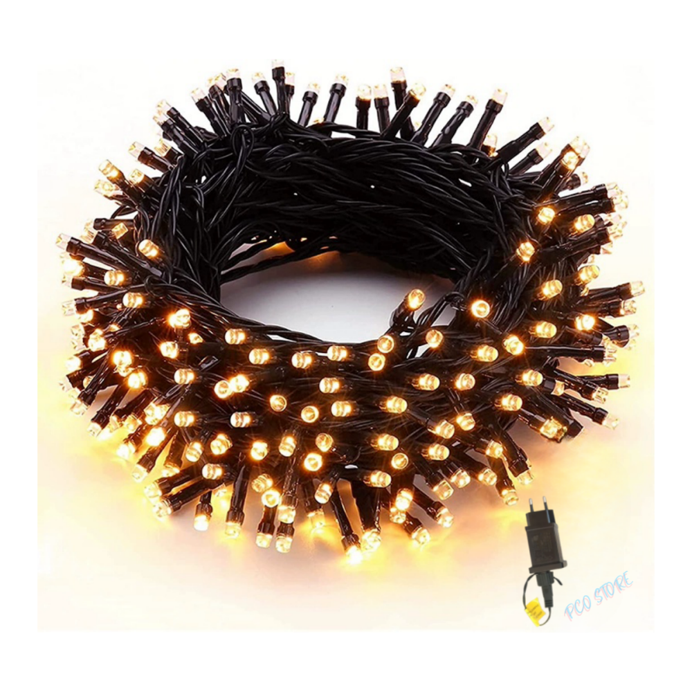 Cordão 500 Led Prova D`água 50 Metros 4 Fixo 1 Strobo Bivolt 31v Uso Externo Natal