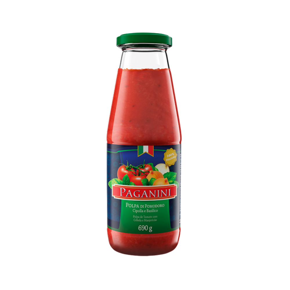 Kit 6X: Polpa de Tomate com Manjericão Paganini 690g