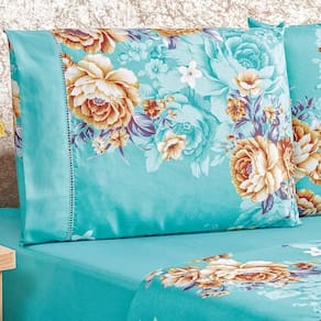 Jogo De Cama Estampado Micropercal 200 Fios Naturale Queen 04 Peças - Jasmine