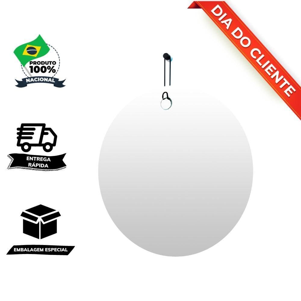 Espelho Decorativo Aramado Wire Stick Preto 50Cm Redondo