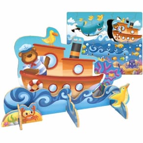 Quebra-Cabeça 3D - Bichos A Bordo - Madeira - 2655 - Brincadeira De Criança