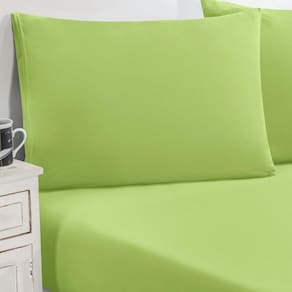 Jogo De Cama Malha Lençol 100% Algodão Gran Moratta 2 Peças Solteiro - Verde Pistache