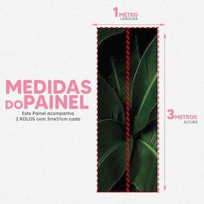 Papel De Parede Painel 3D Folhas Bananeiras Viníl 1M