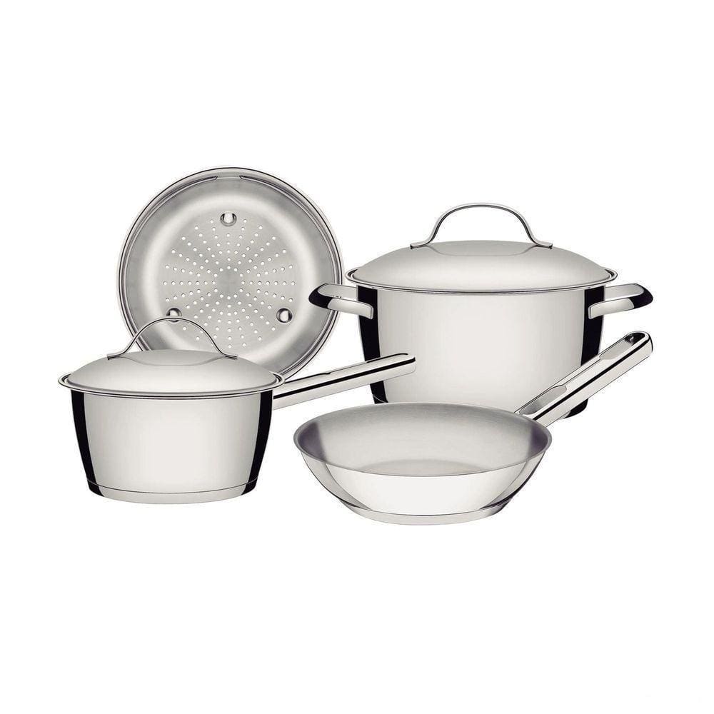 Jogo De Panelas Tramontina Allegra Em Aço Inox Com Fundo Triplo 4 Peças Tramontina