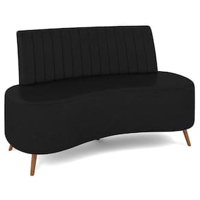 Sofá 2 Lugares Para Sala Living 135cm Pés Palito Tamar K04 Sintético Preto - Mpozenato