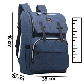 Mochila Maternidade Impermeável Azul 40x38x20cm