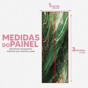 Papel De Parede Painel 3D Mármore Branco Dourado Verde 1M