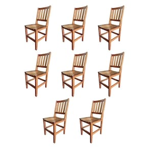 Kit com 8 Cadeiras Rusticas Madeira Maciça Confort para Restaurantes Malbec