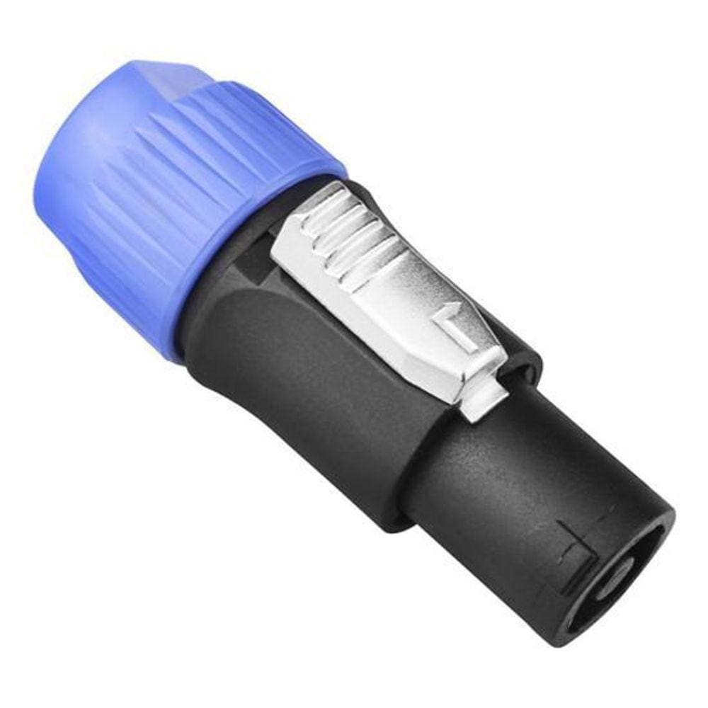 Conector Speakon Macho 4 Vias Roxtone Rp031 - Preto/Azul
