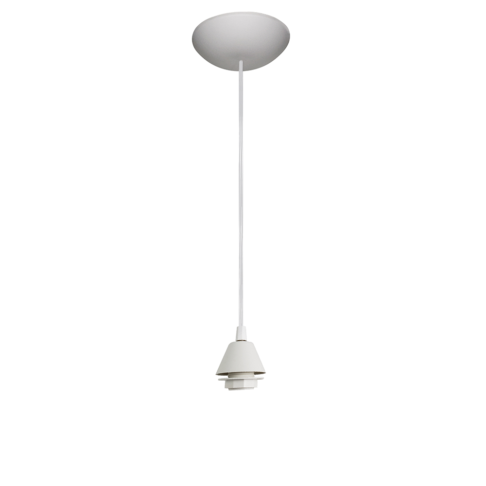 Fio Pendente Caroá 1,5M E27 Bivolt Ponta Com Rosca - Branco