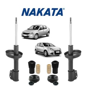 2 Amortecedor Nakata Renault Sandero + Kit Batente Dianteiro