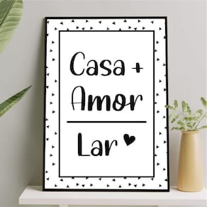 Quadro Decorativo Casa Amor Lar 45X34Cm