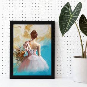 Quadro Decorativo Bailarina 45x34cm - Com Vidro