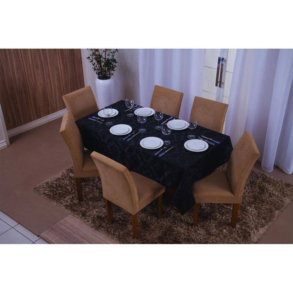 Toalha De Mesa Retangular 8 Lugares Jacquard 1,35X2,60