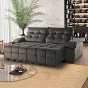 Sofá Retrátil e Reclinável 210cm 2 Lugares M122 Cinza Escuro