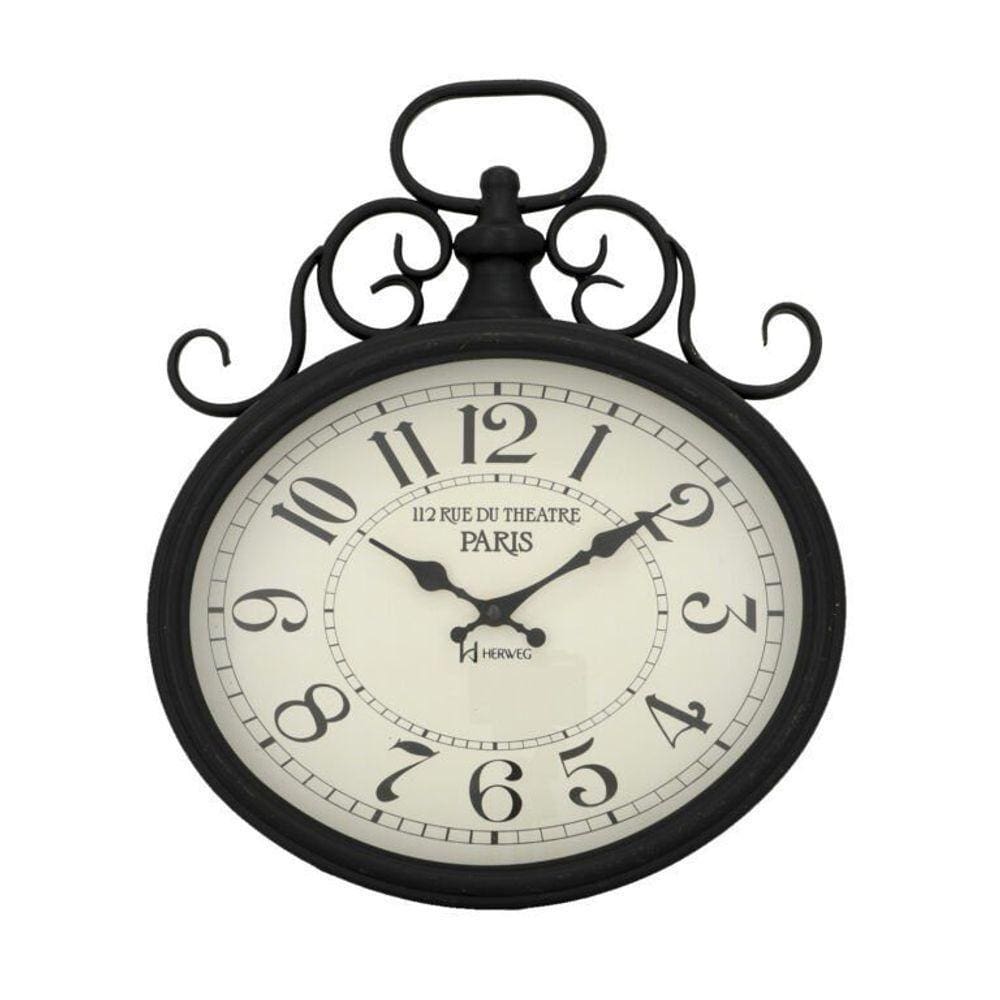 Relógio De Parede Herweg Metal Preto Fosco 6498 único