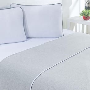 Jogo De Cama Malha Lençol 100% Algodão Urbano 4 Peças King - Branco-mescla