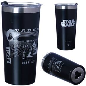 Copo Térmico Darth Vader Gelado Quente 500ml Com Tampa Abridor Garrafas Oficial Star Wars