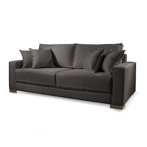 Sofá 3 Lugares Fixo Living Hotello Linho Preto 13t 2m