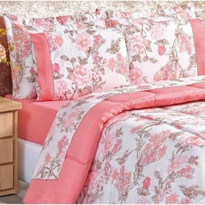 Kit Edredom Estampado Micropercal 200 Fios Naturale King 03 Peças - Serene