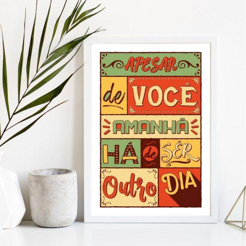 Quadro Madeira Branca 24x18cm - Decoração | Alta Resolução