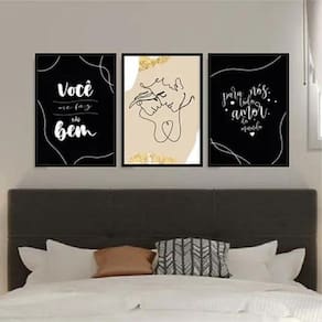 Kit 3 Quadros Casal Você Me Faz Tão Bem 45X34Cm
