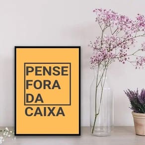 Quadro decorativo Pense Fora da Caixa 33x24cm