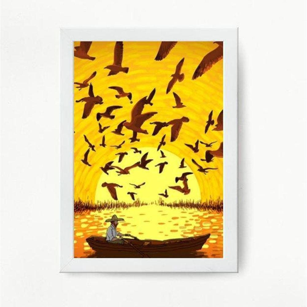 Quadro Decorativo Ilustração Van Gogh 24X18Cm - Com Vidro
