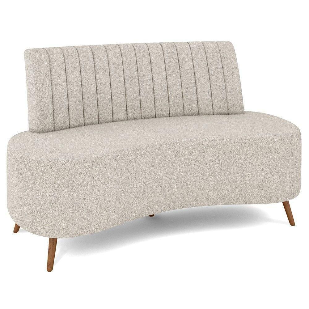 Sofá 2 Lugares Para Sala Living 160cm Pés Palito Tamar K04 Bouclê Bege - Mpozenato