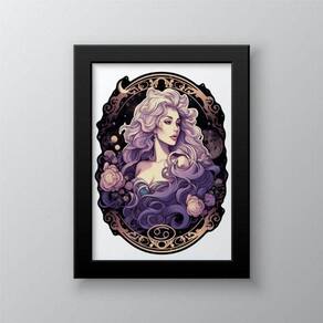 Quadro Signo Câncer 45x34cm - Moldura Preta