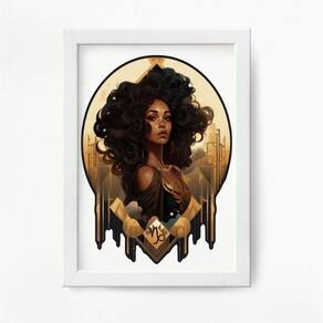 Quadro signo capricórnio 45x34cm - vidro