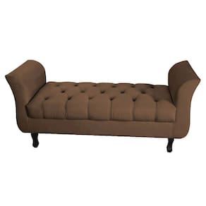 Divã Recamier Barcelona - 1,50 Suede - Marrom