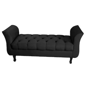 Divã Recamier Barcelona - 1,50 Suede - Preto