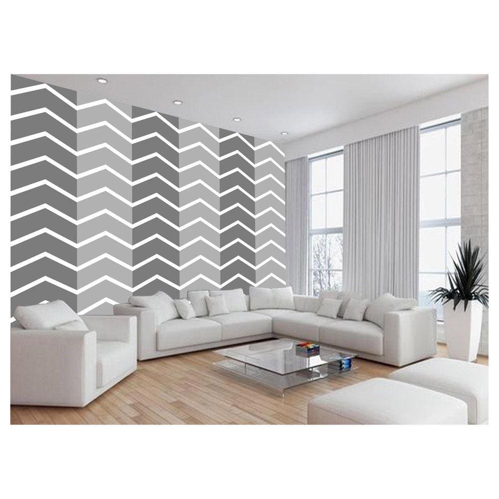 Papel De Parede 3D Sala Chevron Zig Zag Listras 3,5M Zig09