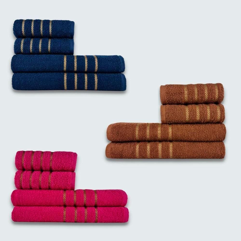 Jogo De Toalhas 12 Peças Coleção Dubai 100% Algodão Br+mr+rs