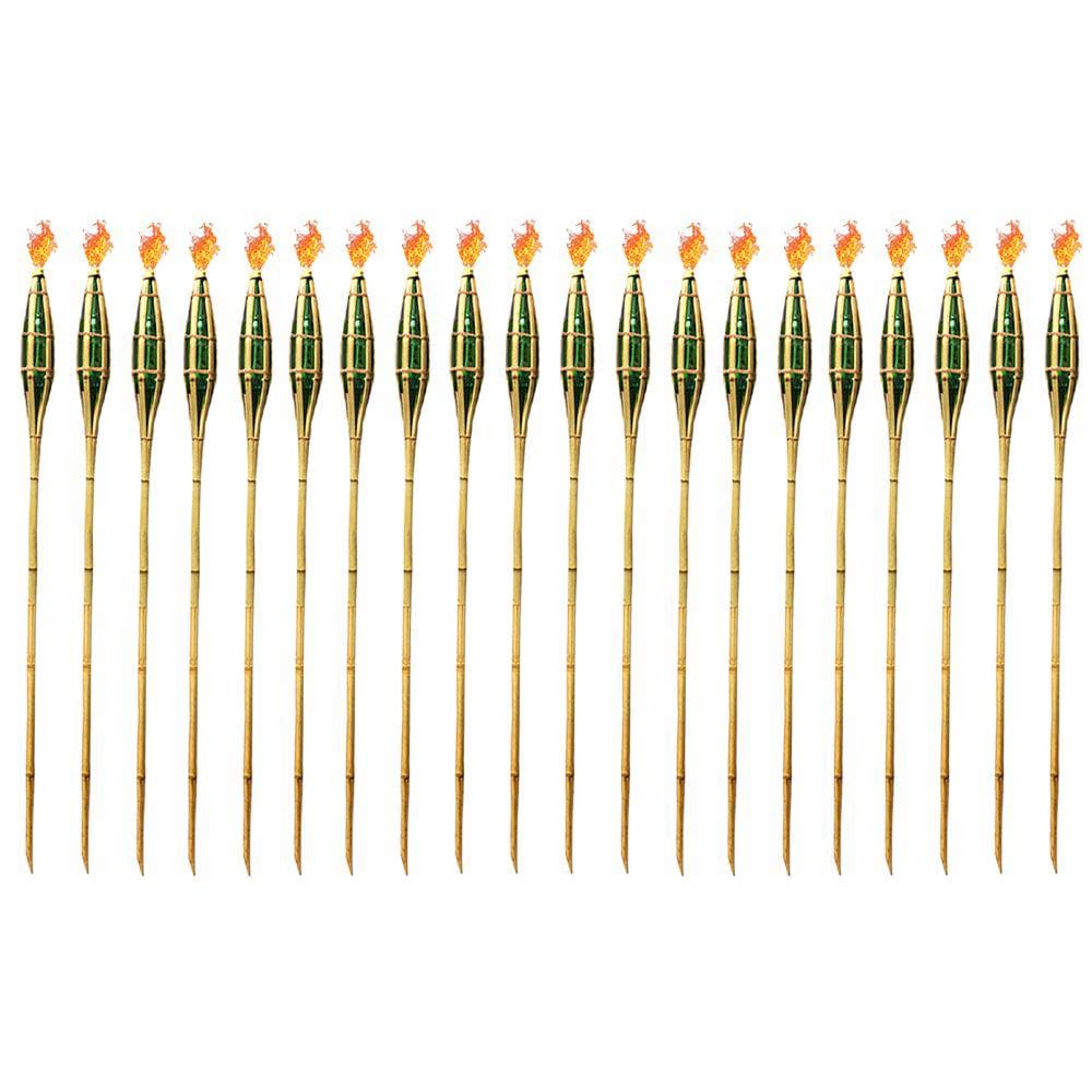 Kit 20 Tochas De Bambu Iluminação Decoração Tocha Luau