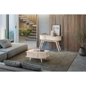 Aparador Estoril + Mesa de Centro Indianápolis - Calacata Off White - Madetec