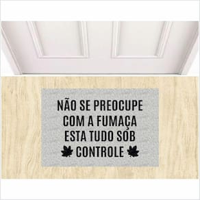 Tapete Divertido Não Se Preocupe Com A Fumaça Fundo Prata, Medida Porta