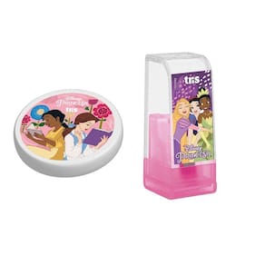 Kit 2 Peças Escolar 1 Apontador + 1 Borracha Princesas Tris