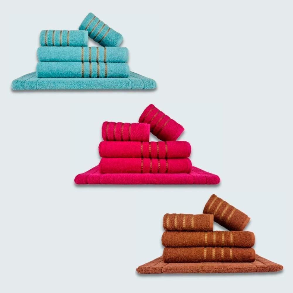 Jogo De Toalhas 15 Pçs Coleção Dubai 100% Algodão Vd+rs+mr