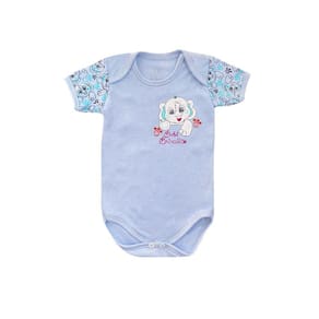 Body Infantil Menino Elefante Azul Claro - Bebê Brincalhão