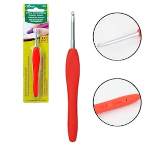 Agulha para Crochê Clover Amour 3.0mm Vermelha 14cm