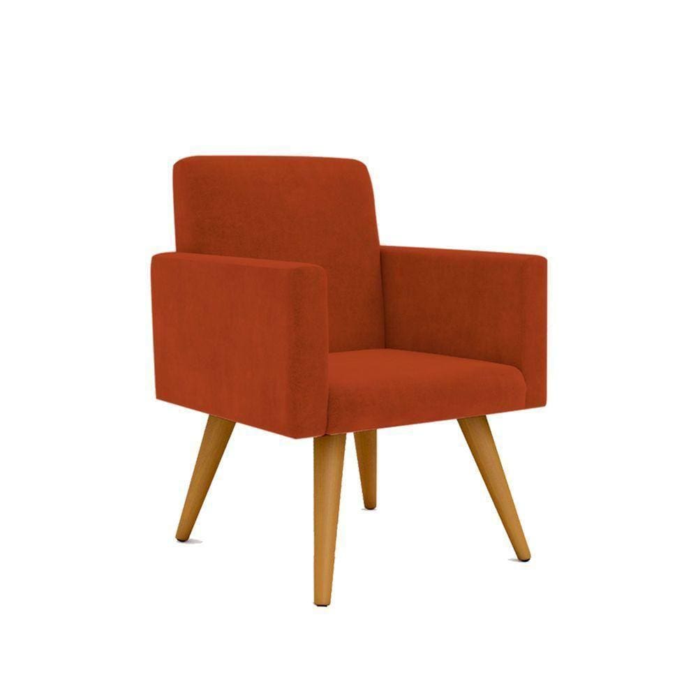 Poltrona Pés Palito Decoração terracota