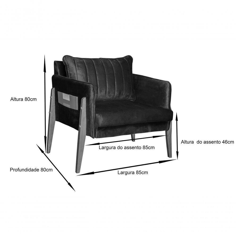 Poltrona Decorativa Luxo Milão Dora Bela 0124 Bordô