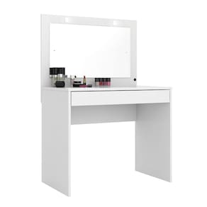 Penteadeira Camarim C/EspelhoE Led 1 Gaveta Atraente Branco